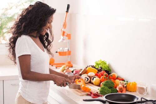 An image of a person preparing a healthy meal