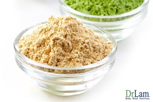 A variety of nutritional supplements in bowls, which fulvic acid benefits can boost the effectiveness of