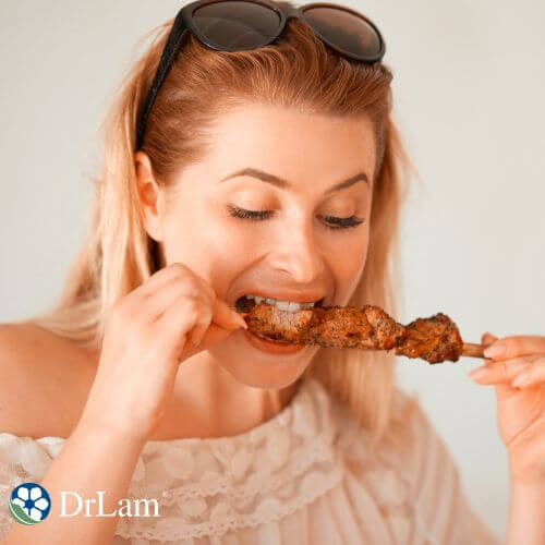 An image of a woman craving protein