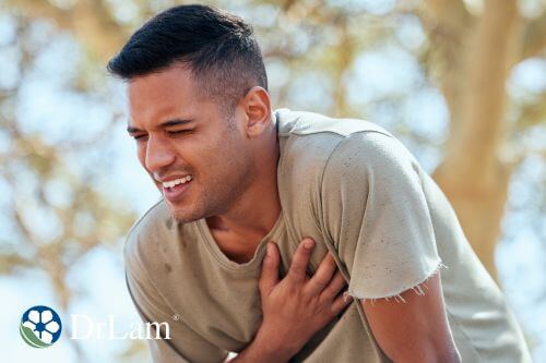 An image of a man with a racing heartbeat