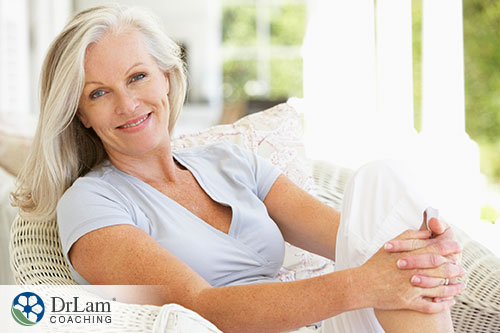 An image of an older woman smiling